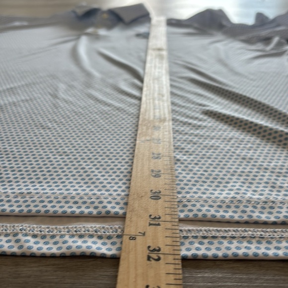 Johnnie O Polo Shirt Men's Xl Blue/White Golf Print Longview Logo - Picture 6 of 8